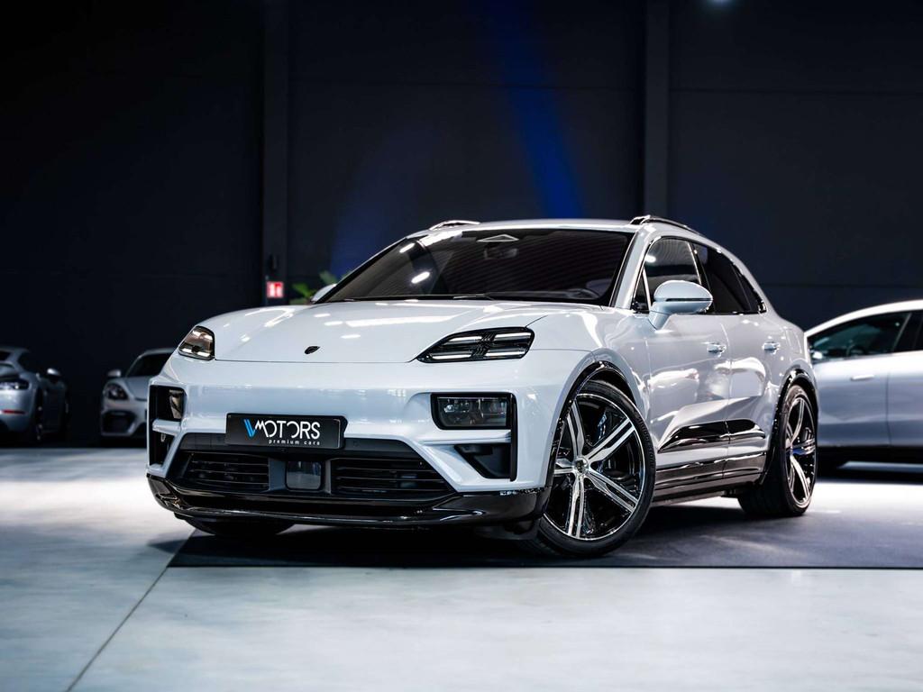 Porsche Macan e-Macan 100 kWh Turbo - Burmester - PASM - HUD, Auto's, Porsche, Automaat, Zwart, Lichtsensor, Wit