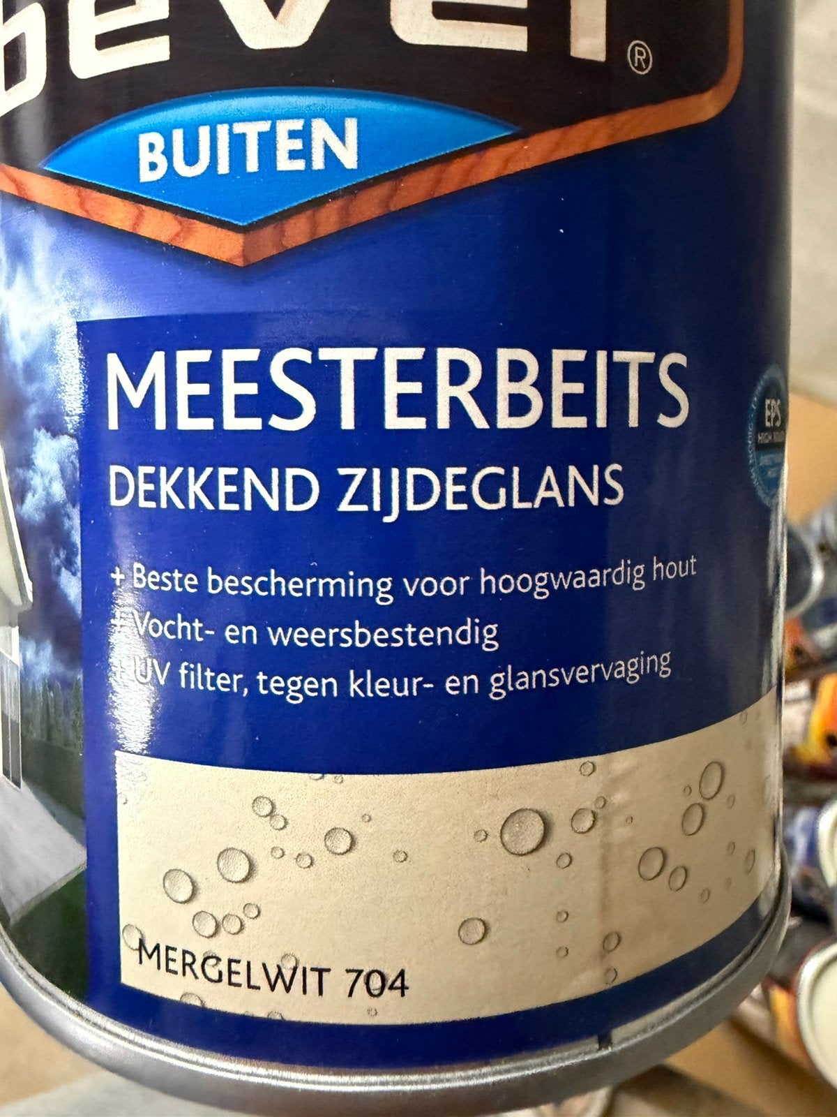 Cetabever dekkende beits mergelwit 0,75liter, Hobby en Vrije tijd, Ophalen of Verzenden, Nieuw