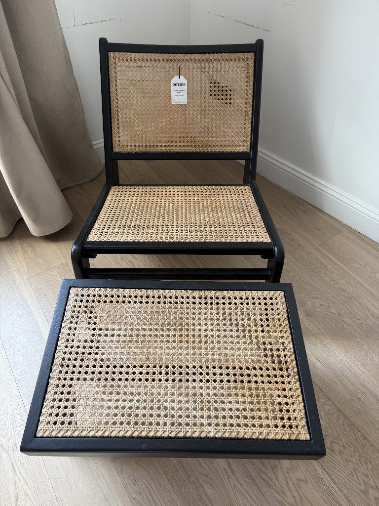 Fauteuil Kangaroo Detjer avec repose-pieds - Noir, Neuf, Modern - design, Enlèvement, Une