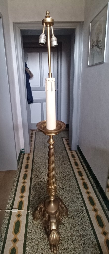 Antieke hoge staande lamp, Ophalen