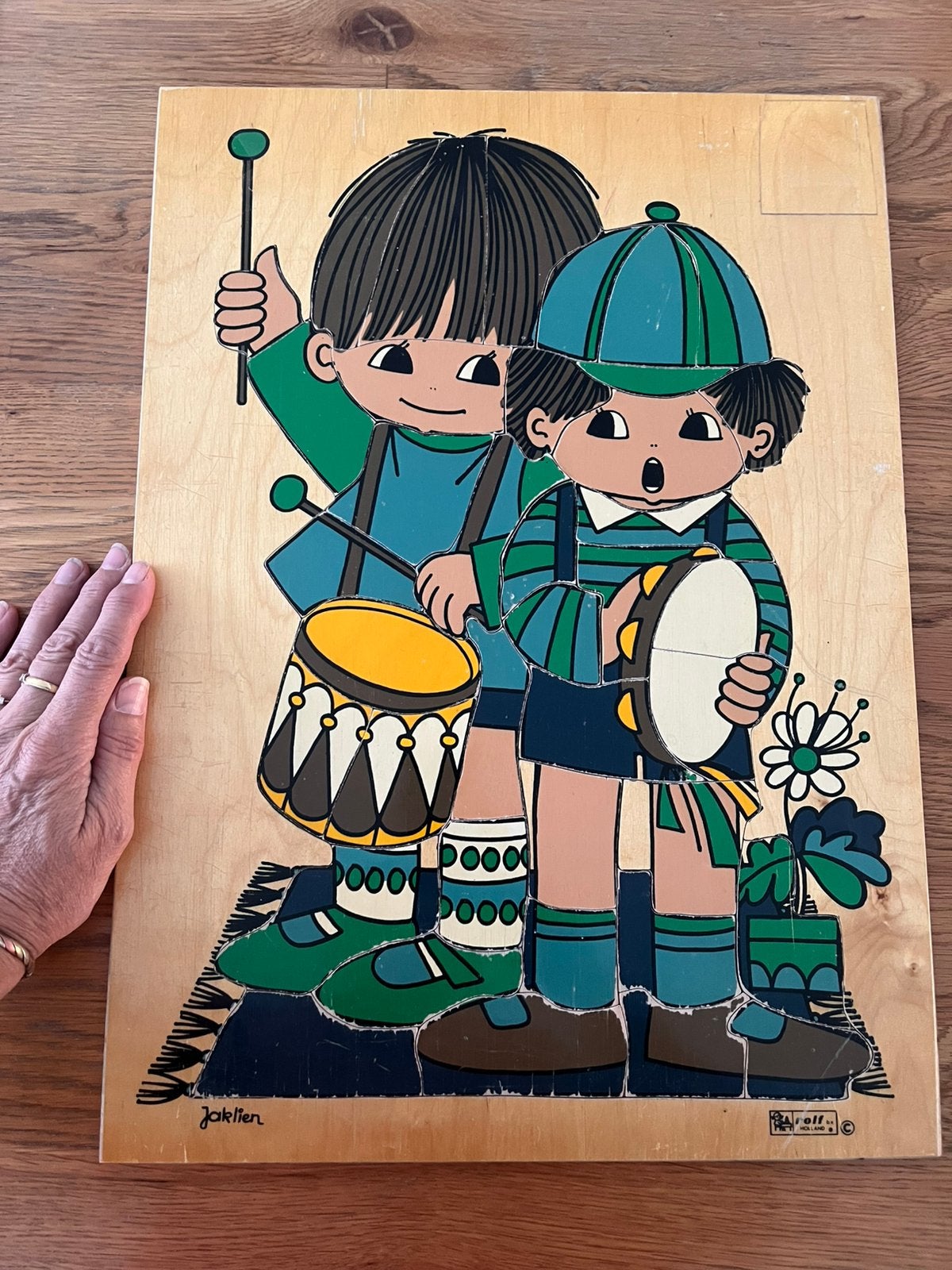 Puzzel jaklien Rolf holland retro, Kinderen en Baby's, Ophalen, Gebruikt, Van hout