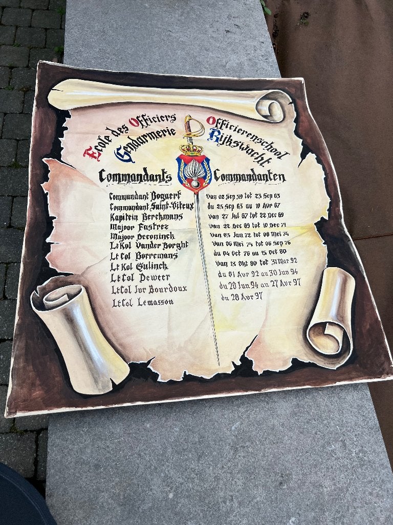 Affiche école officiers gendarmerie Rijkswacht, Collections, Enlèvement ou Envoi, Gendarmerie, Photo ou Poster