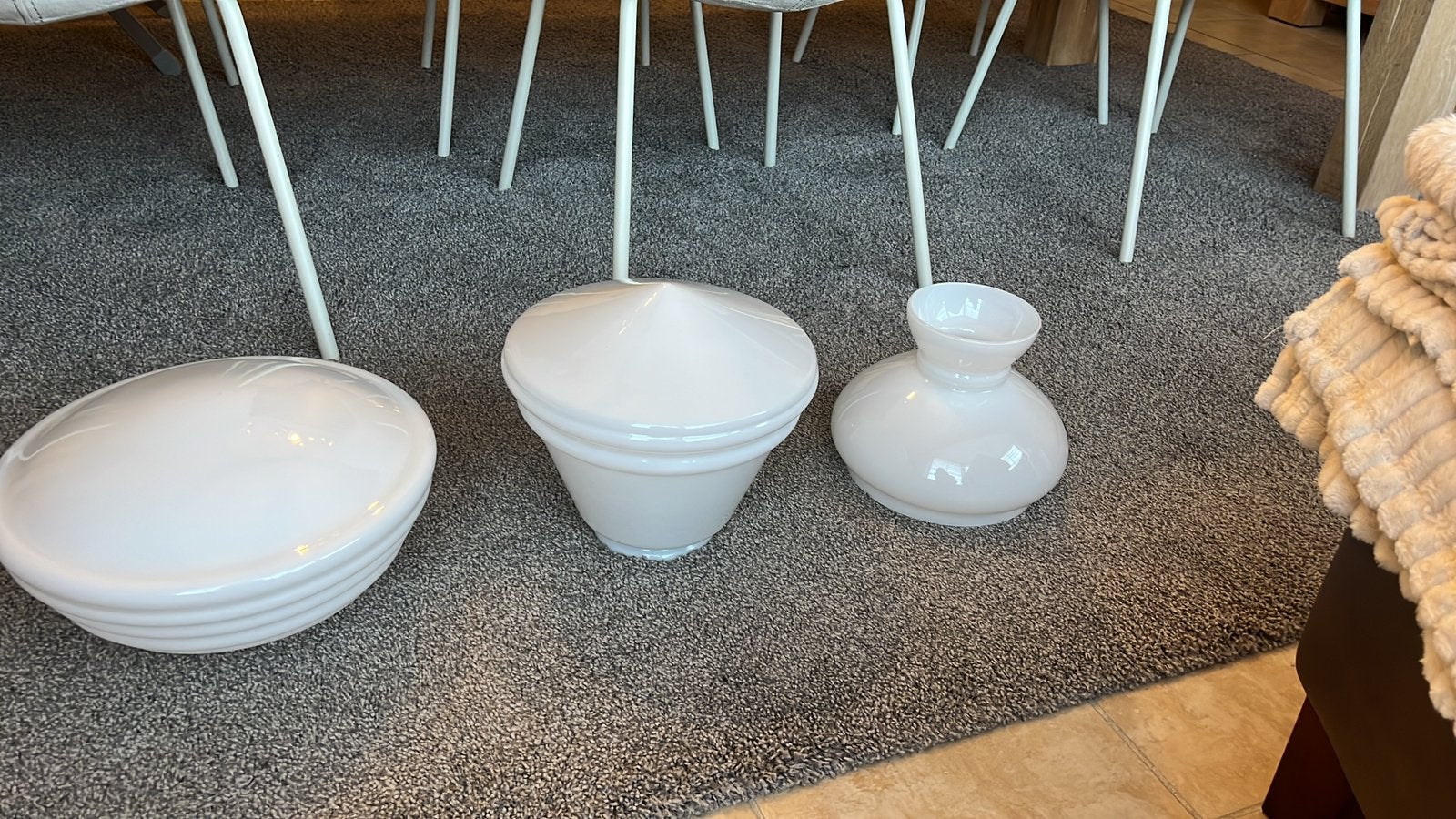 Plafondlamp, Huis en Inrichting, Ophalen, Vintage, Zo goed als nieuw, Wit
