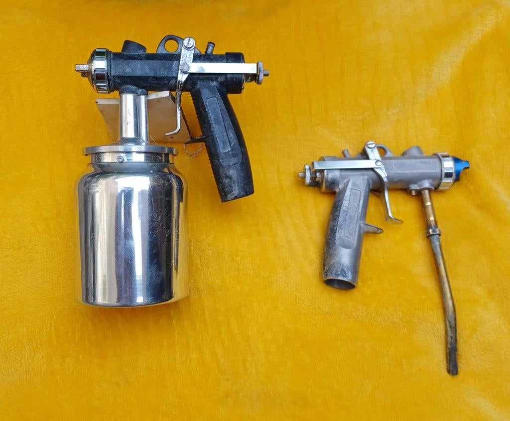2 Pistolets à peinture complet en inox 1Litre, Bricolage & Construction, Enlèvement, Utilisé, Autres types