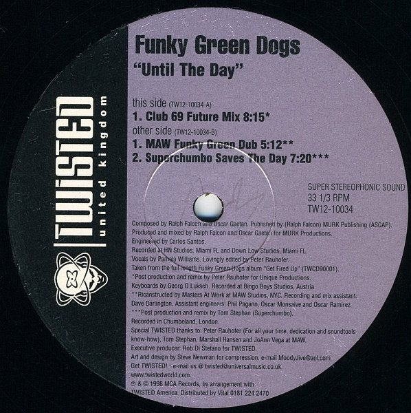 Funky Green Dogs - Until The Day, Cd's en Dvd's, Vinyl | Dance en House, Gebruikt, House, 12 inch, Ophalen of Verzenden