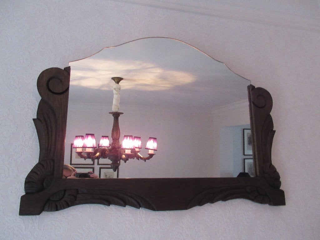 spiegel-ART DECO-hout-muurspiegel-VINTAGE, Ophalen