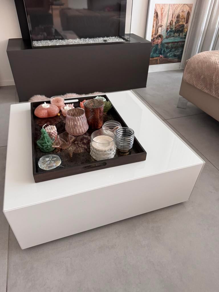Salontafel met lade, Huis en Inrichting, Tafels | Salontafels, Ophalen, Zo goed als nieuw, Vierkant