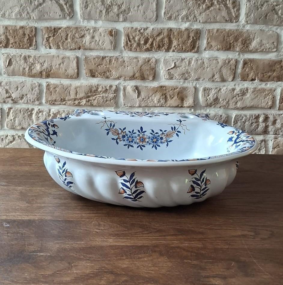 Vintage handgeschilderde lavabo “Vieux Rouen”, Antiek en Kunst, Ophalen