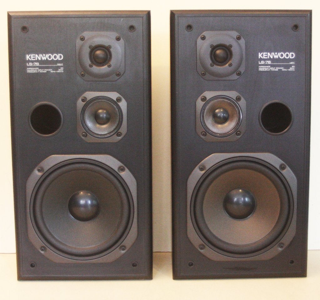 Kenwood LS-76 Luidsprekers / 80 Watt / 8 Ohm / 3-Way System, TV, Hi-fi & Vidéo, Enceintes, Enlèvement ou Envoi, Bass-reflex, 60 à 120 watts