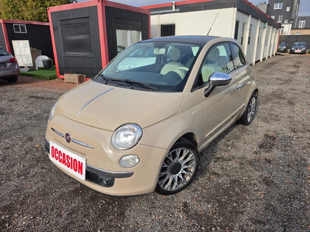 FIAT 500 1.2I 69CH 2013 *TOIT PANO*AIRCO**GARANTIE 12 MOIS, Auto's, Voorwielaandrijving, Stof, 4 cilinders, Bruin