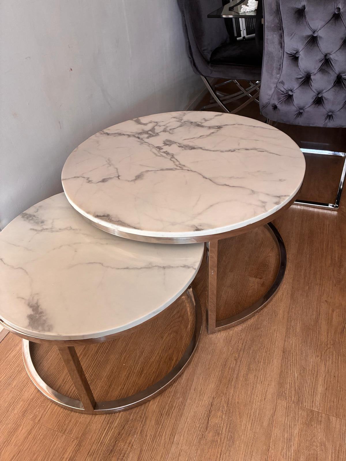 Salon tafel marmer, Maison & Meubles, Enlèvement, Comme neuf