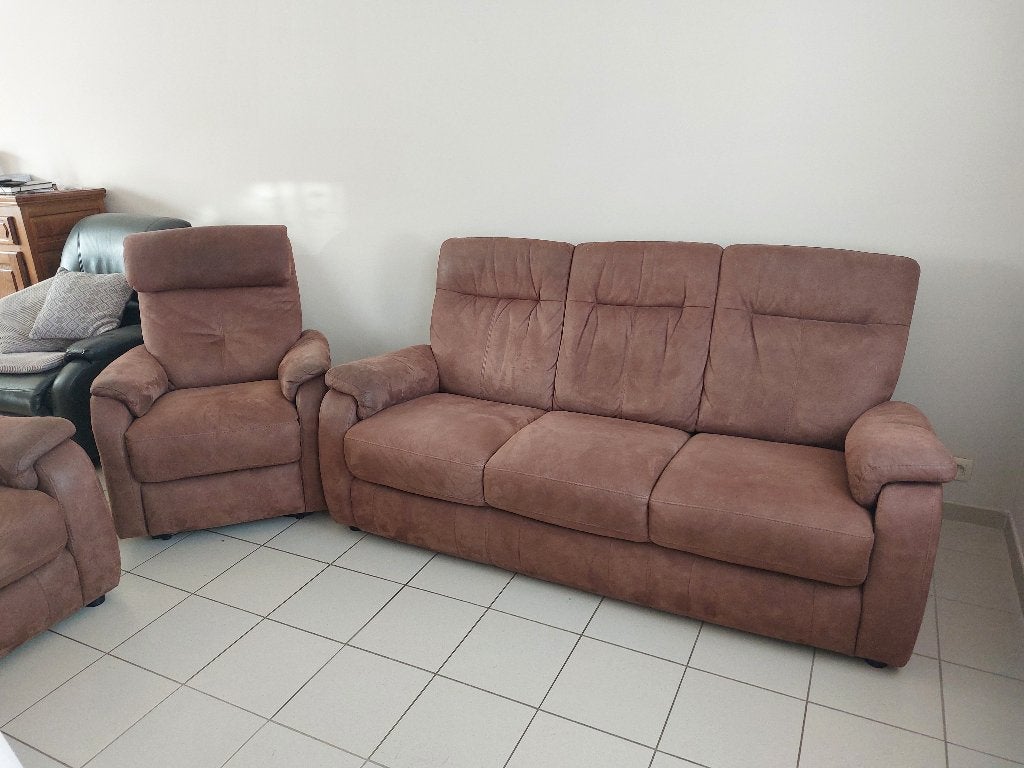 Divan complet 3p, 1p, 1p, Maison & Meubles, Canapés | Salons, Enlèvement, Comme neuf, Quatre personnes ou plus, Banc droit