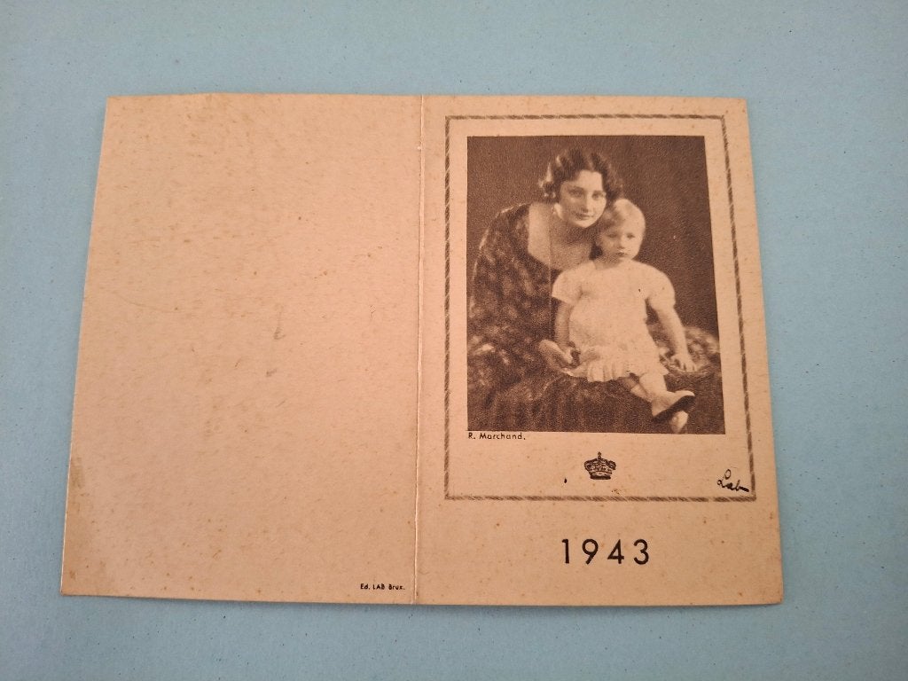 zak kalender Koningin Astrid    1943, Verzamelen, Verzenden, Gebruikt, Kaart, Foto of Prent