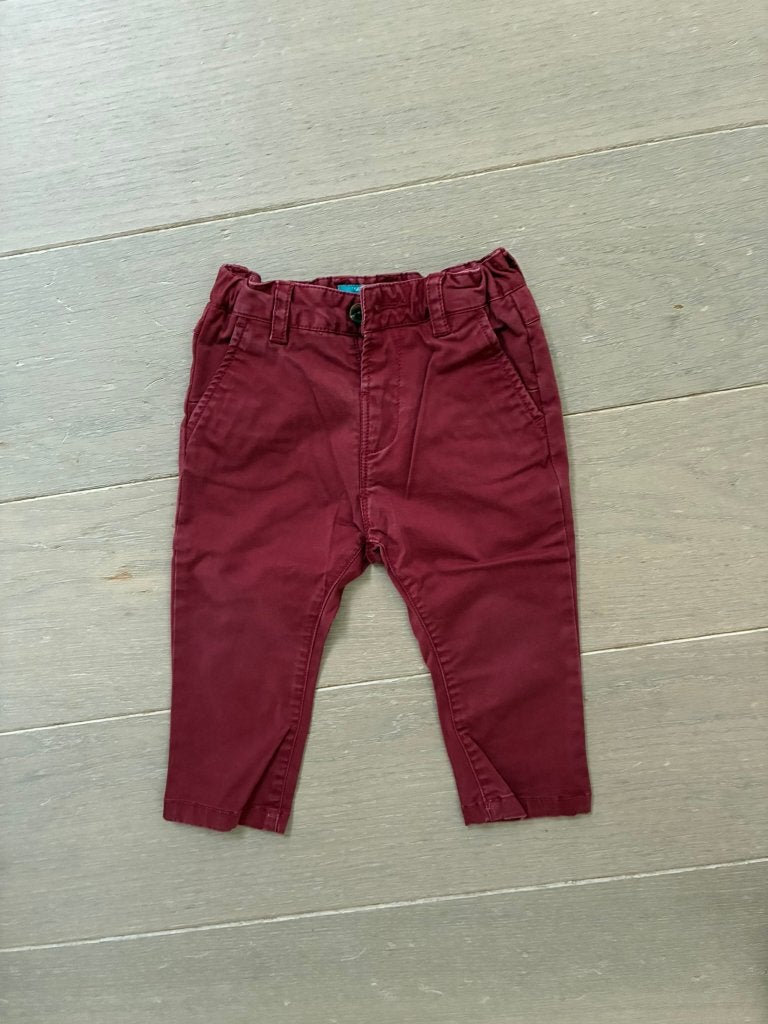 Bordeaux Chino broekje van Zara (Maat 78 / 9-12 maand), Broekje, Ophalen of Verzenden, Zo goed als nieuw, Zara