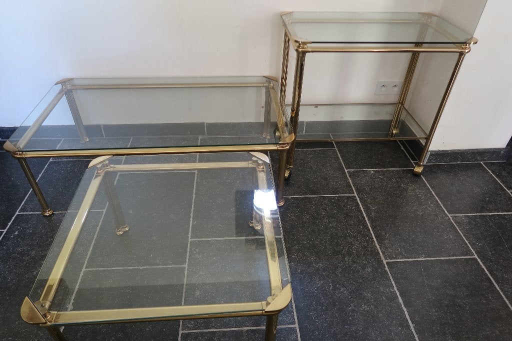 tables de salon, Maison & Meubles, Tables | Tables de salon, Utilisé, Rectangulaire, Verre, Métal, Enlèvement