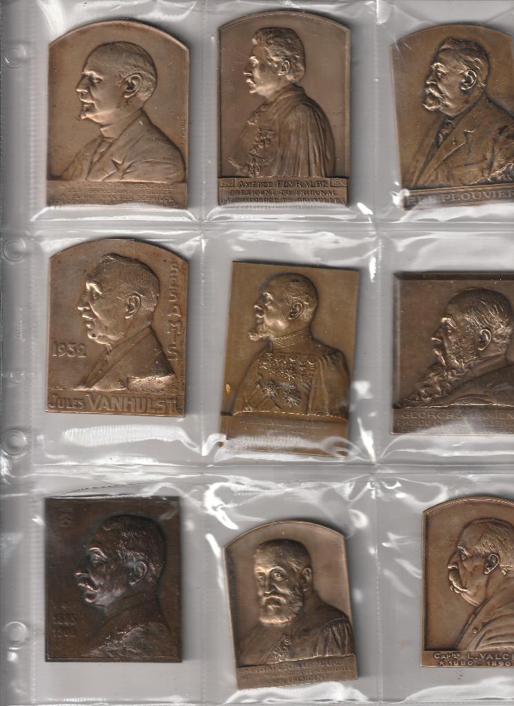MEDAILLIES 9 STUKS ZEER PRACHTIGE BEKENDE PERSONEN, Enlèvement ou Envoi, Bronze