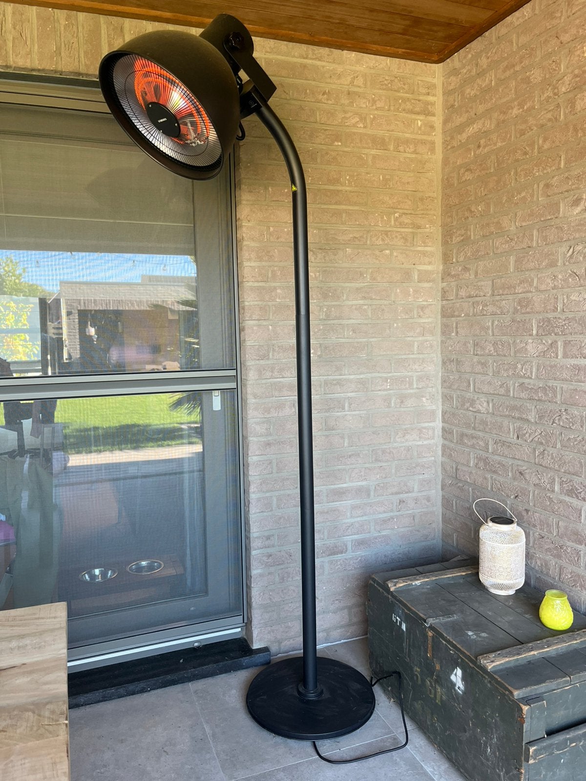 Radiateur de terrasse électrique sur pied 2000W, Électrique, Sol, Comme neuf, Enlèvement