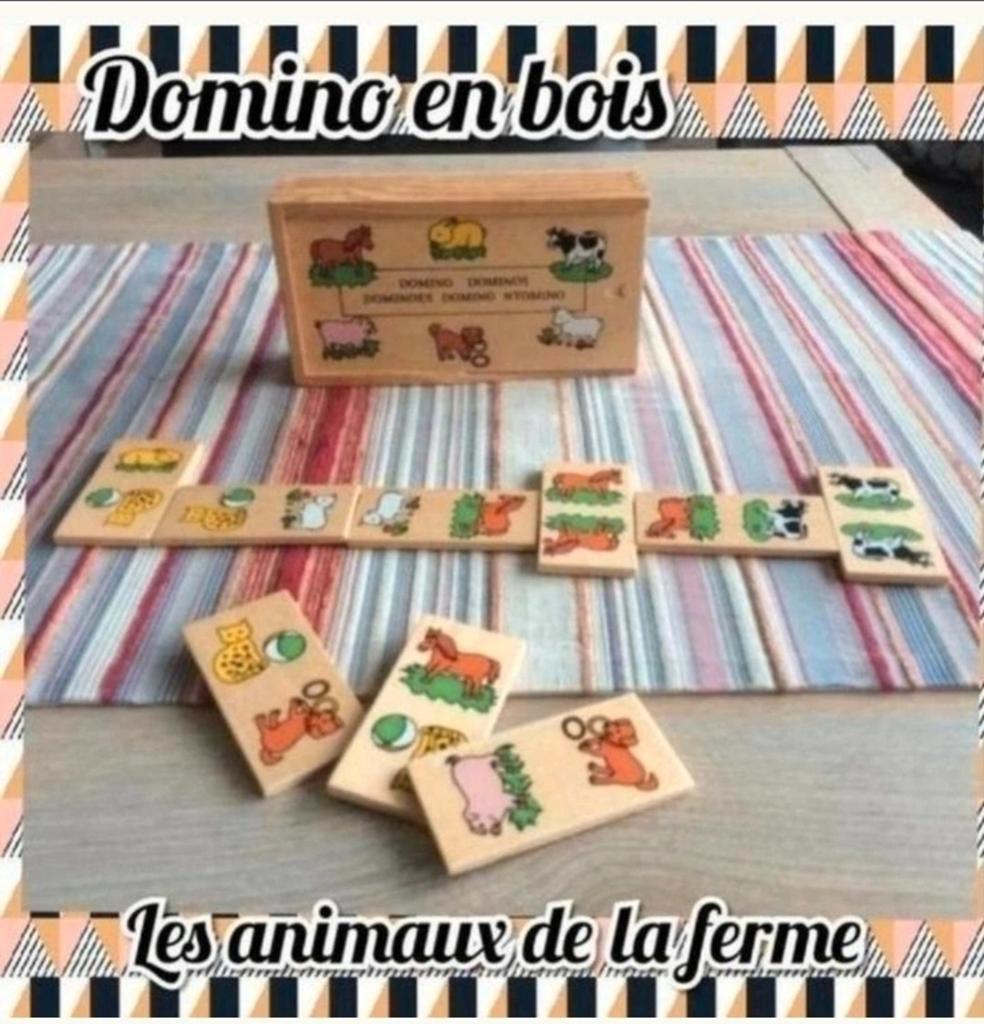 Domino en bois pour enfant "les animaux de la ferme ", Enlèvement ou Envoi, Utilisé, Autres types