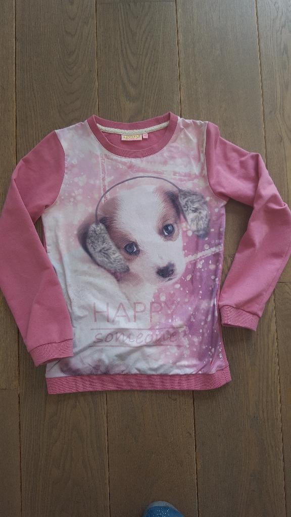 Leuke roze trui Someone met schattige puppy mt 140, Ophalen of Verzenden, Someone, Meisje, Trui of Vest