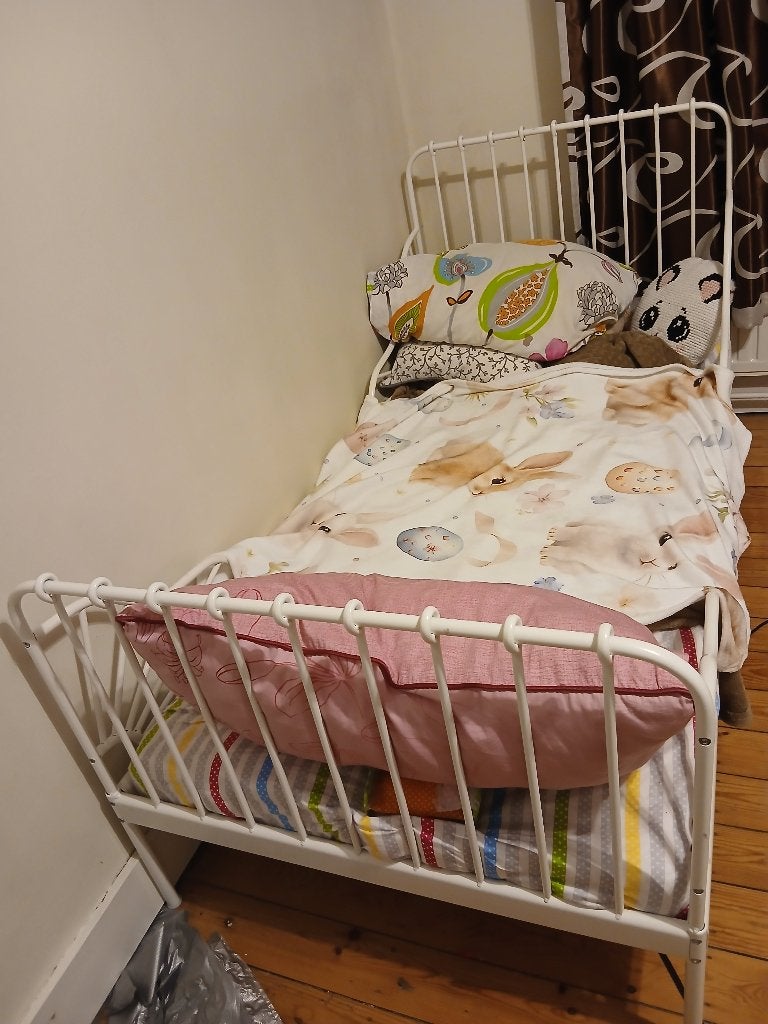 cadre de lit, Maison & Meubles, Chambre à coucher | Lits, Comme neuf, Une personne, 80 cm, 200 cm, Métal, Blanc, Enlèvement