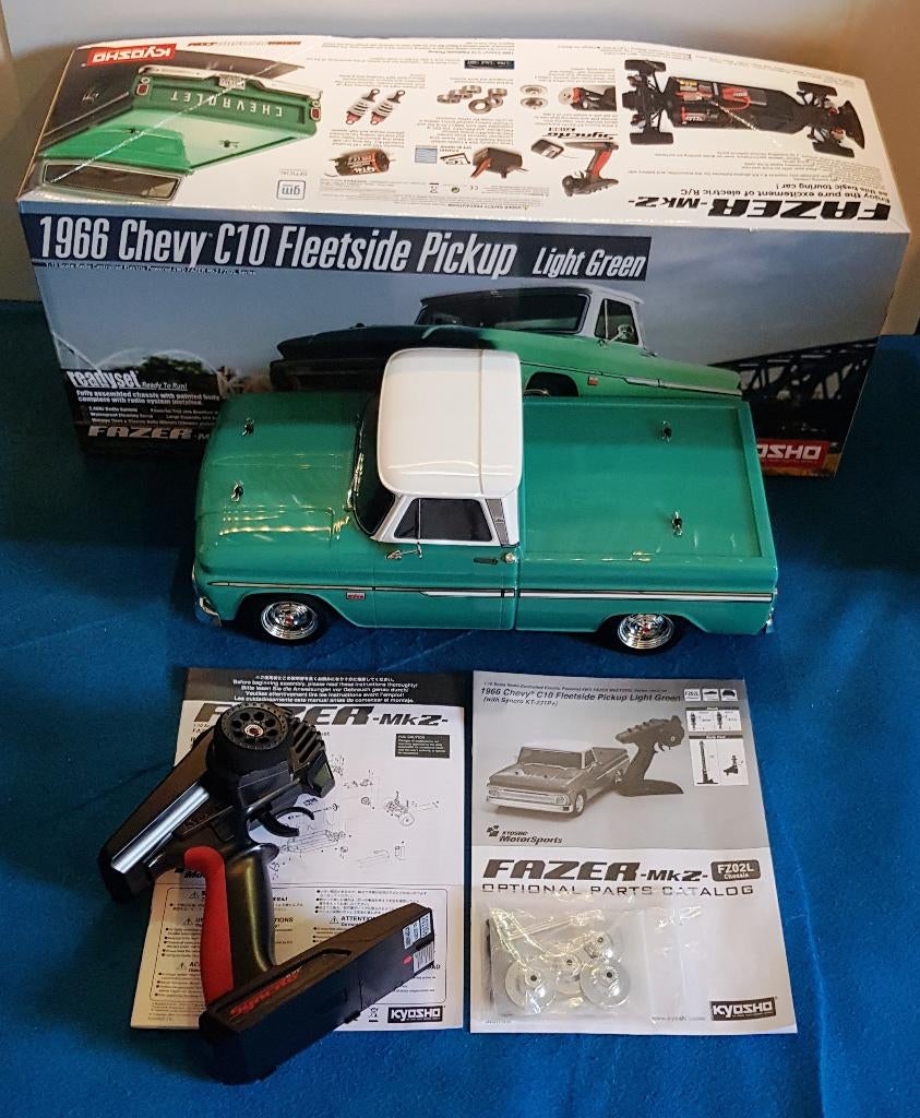 Pickup Kyosho Fazer MK2 (L) Chevy C10 Fleetside 1966 RTR, Neuf, Échelle 1:10, Voiture on road, Électro