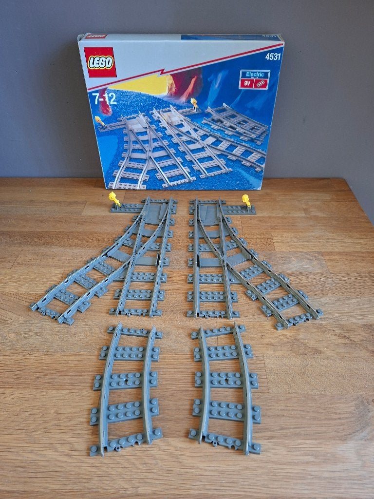 Lego 4531 9v wissels, Lego, Ensemble complet, Comme neuf, Complet