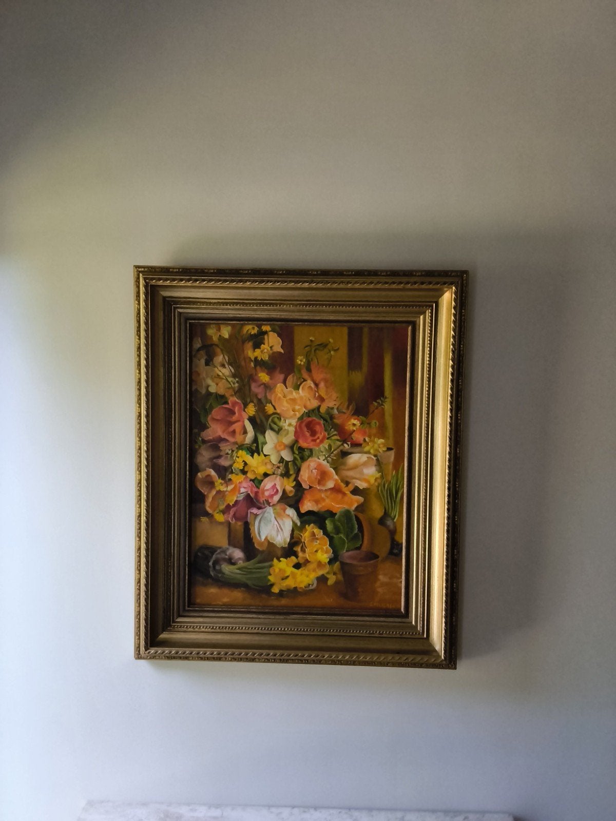 Peinture de S.Pelicaen, Signé, Enlèvement, Fleurs, Toile