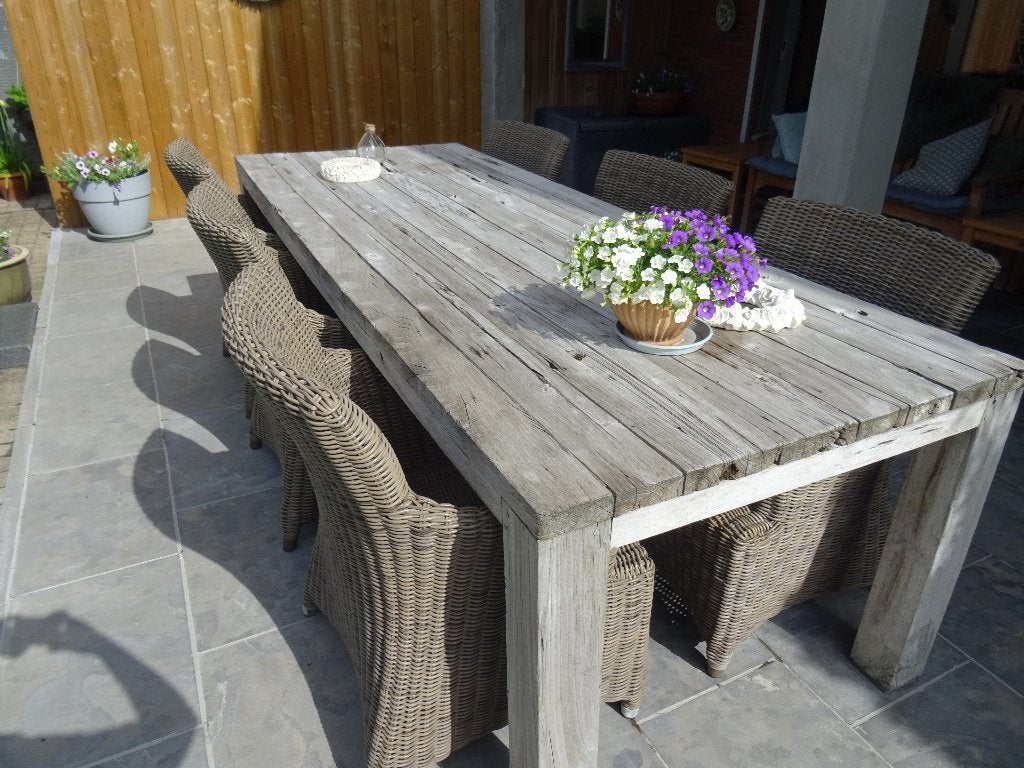 4 Seasons Outdoor tuinstoelen (6) Hularo Wicker en tafel, Jardin & Terrasse, Chaises de jardin, Enlèvement, Utilisé, Bois de teck