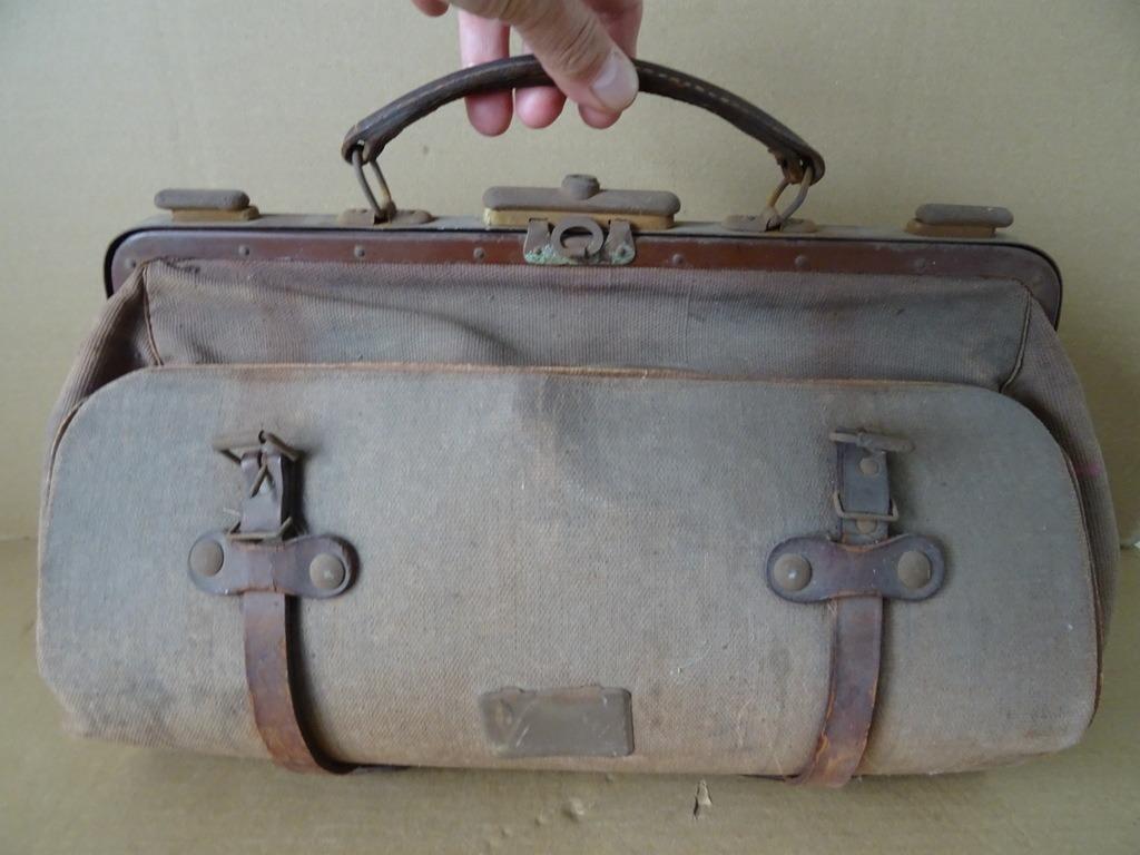 Antieke dokterstas antiek antieke linnen dokterstas 1920, Ophalen of Verzenden