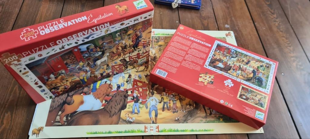 Puzzle Djeco 200 pièces de chevaux, Enlèvement ou Envoi, Comme neuf