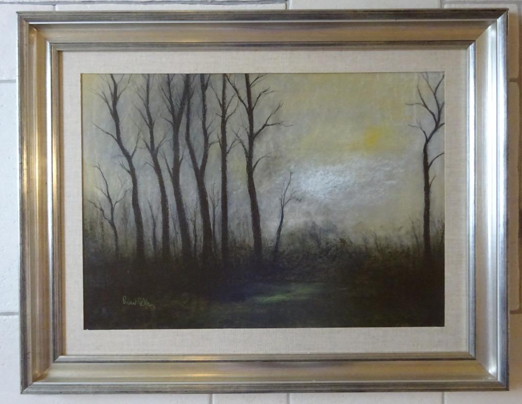 Robert De Man, Pastel, 50 x 70, In de natuur, Antiek en Kunst, Kunst | Schilderijen | Modern, Pastel, Glas, Gesigneerd, Ophalen