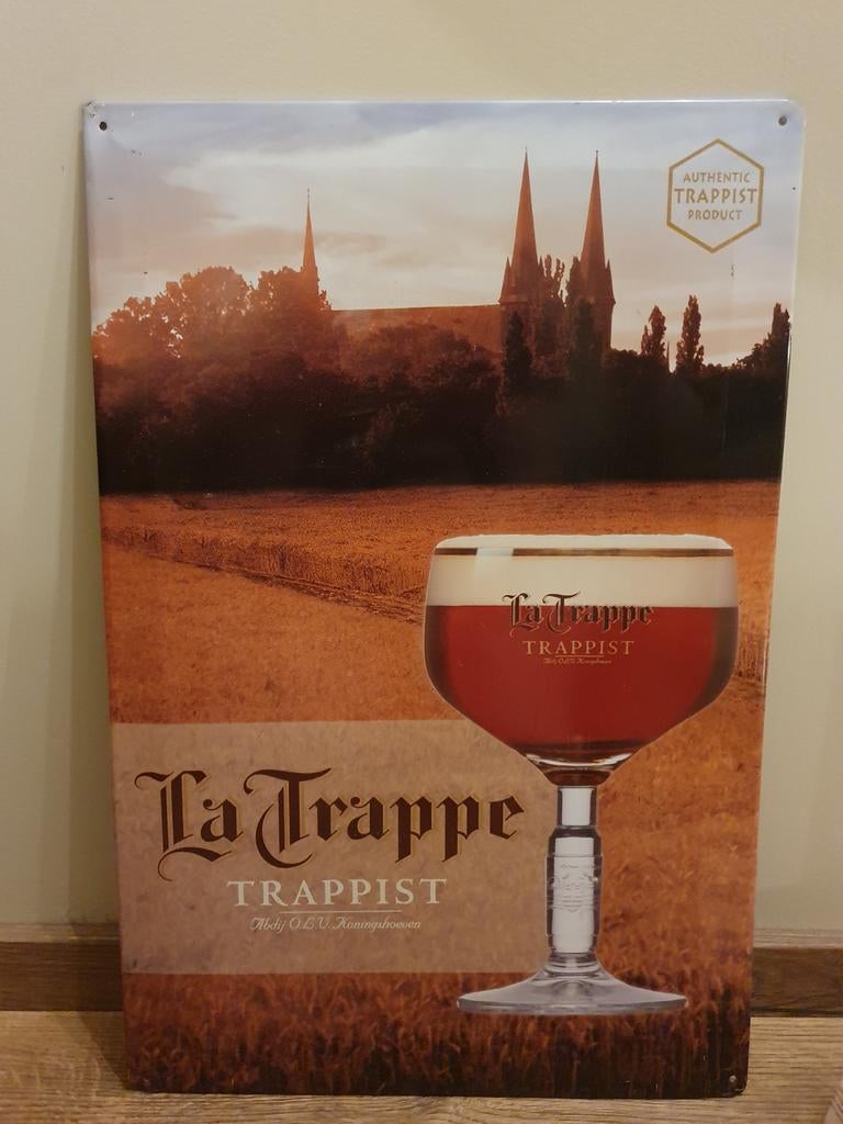 Panneau d'affichage en métal - La Trappe -, Collections, Marques de bière, Utilisé, Panneau, Plaque ou Plaquette publicitaire