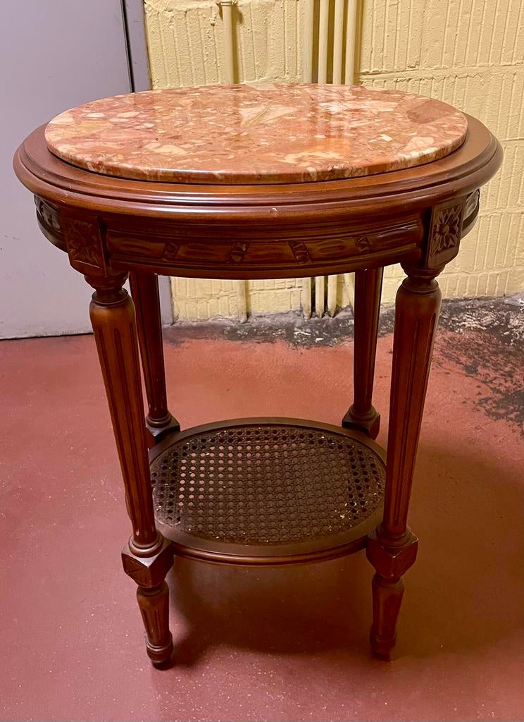 Guéridon Louis xv avec sellette en marbre griotte., Antiquités & Art, Enlèvement
