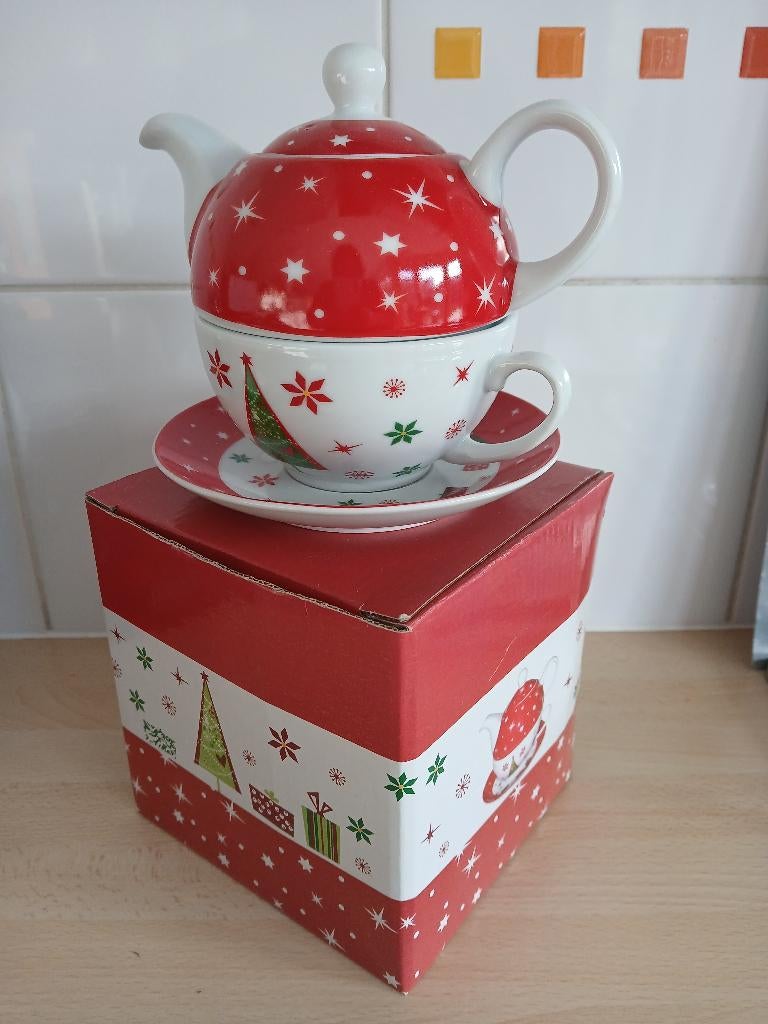 Tea for one théière Noël, Ophalen, Nieuw, Overige stijlen, Porselein