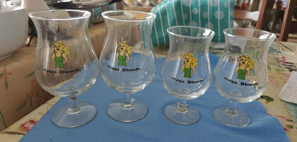 glazen Wulps Blondje 4 stuks Bier, Ophalen of Verzenden, Zo goed als nieuw, Bierglas