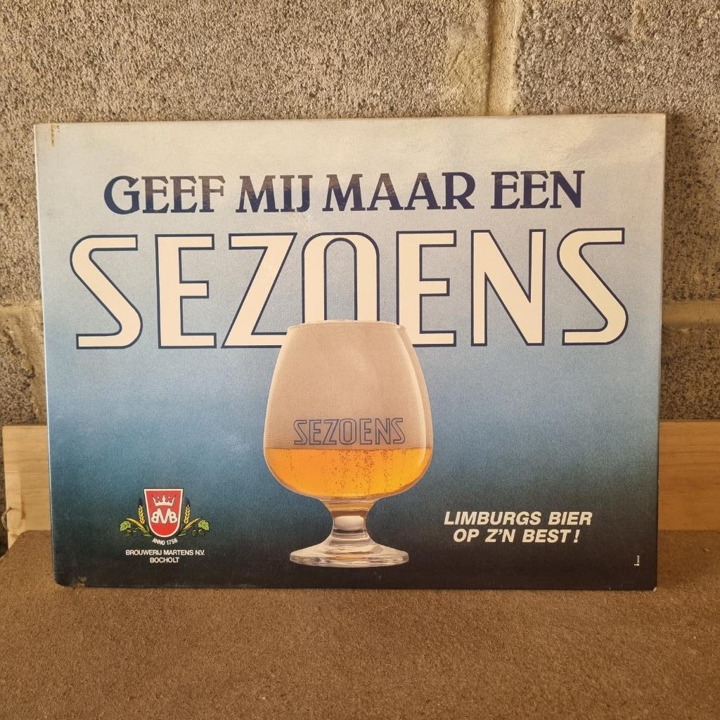 Publicité Sezoens (modèle 2), Verzamelen, Ophalen of Verzenden, Gebruikt, Reclamebord, Plaat of Schild, Overige merken