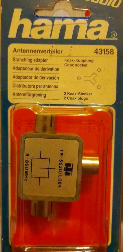 HAMA aftakadapter voor antennes, Ophalen of Verzenden, Zo goed als nieuw, Minder dan 2 meter, Tv-kabel
