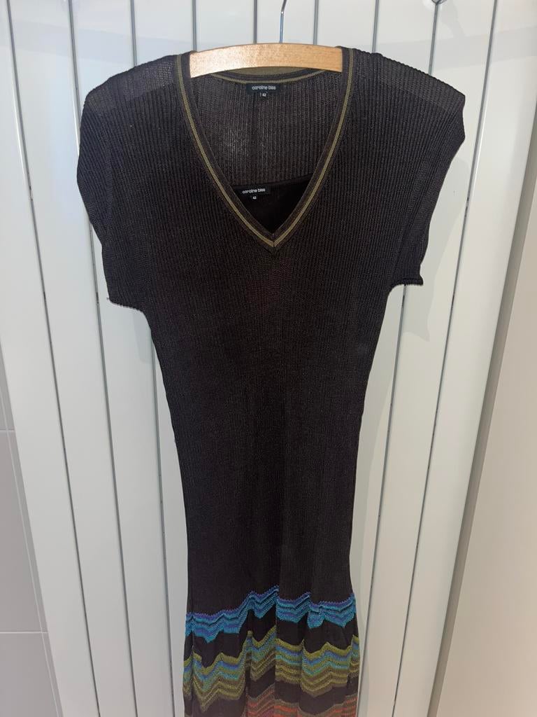 Kleedje met vestje Caroline biss, Kleding | Dames, Jurken, Bruin, Maat 42/44 (L), Ophalen of Verzenden, Zo goed als nieuw