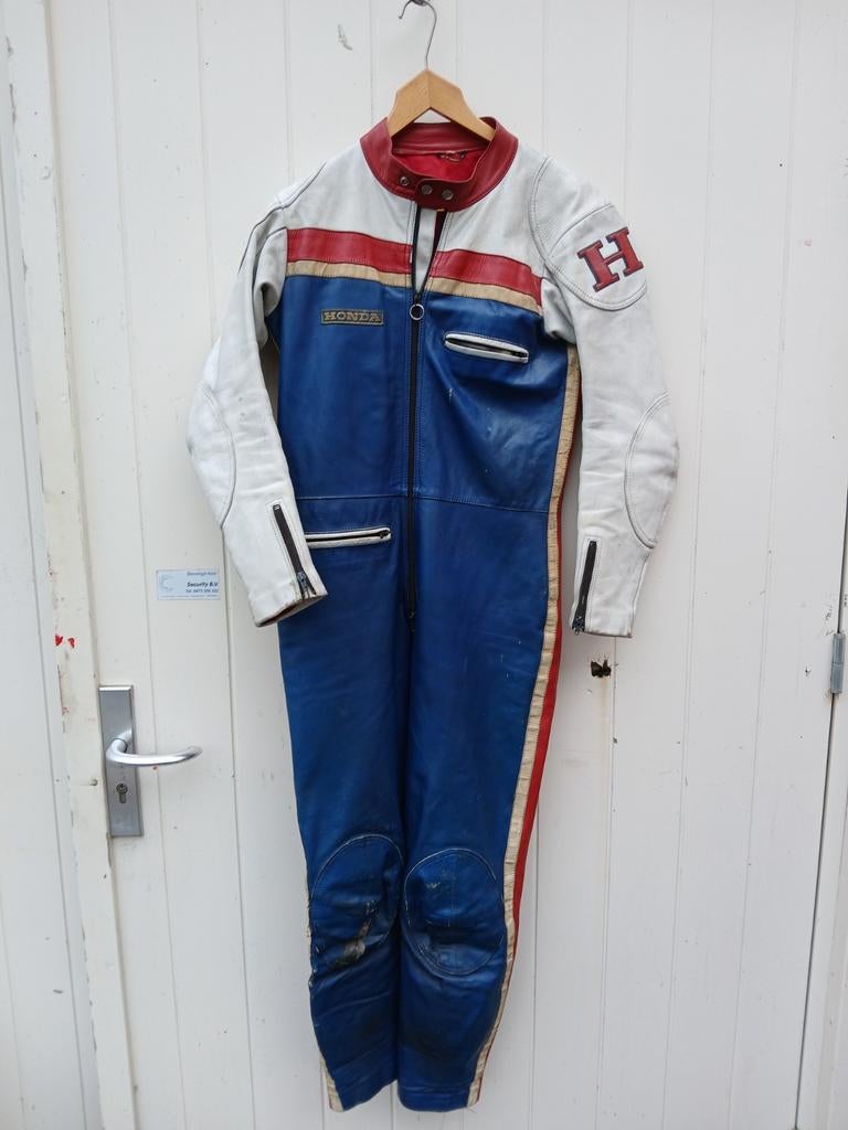 Combinaison moto vintage en cuir HONDA, Enlèvement ou Envoi