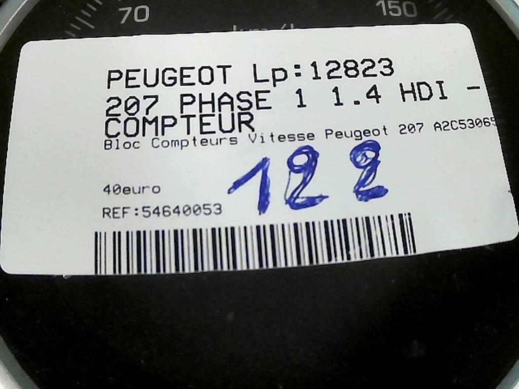 Compteur Peugeot 207 2006-2013 A2C53065547  LP/12823(129), Enlèvement ou Envoi, Utilisé, Peugeot