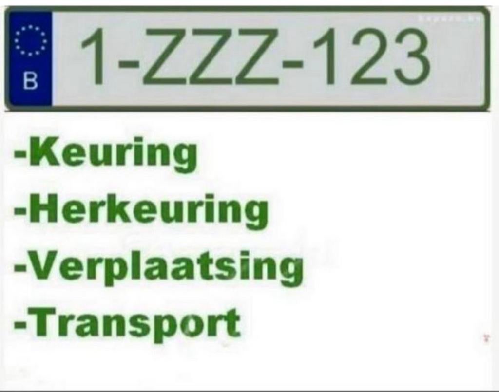Z plaat / Autokeuring / Herkeuring / Verplaatsing ANTWERPEN, Enlèvement