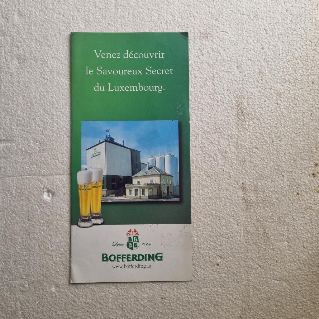 Brochure Bofferding, Verzamelen, Biermerken, Ophalen of Verzenden, Gebruikt, Reclamebord, Plaat of Schild, Overige merken