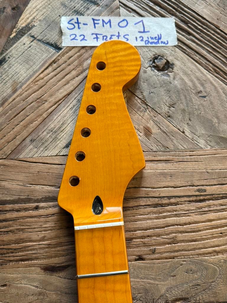 Stratocaster Tiger Flame Maple neck 12 inch radius” ST-FMO1, Verzenden, Nieuw