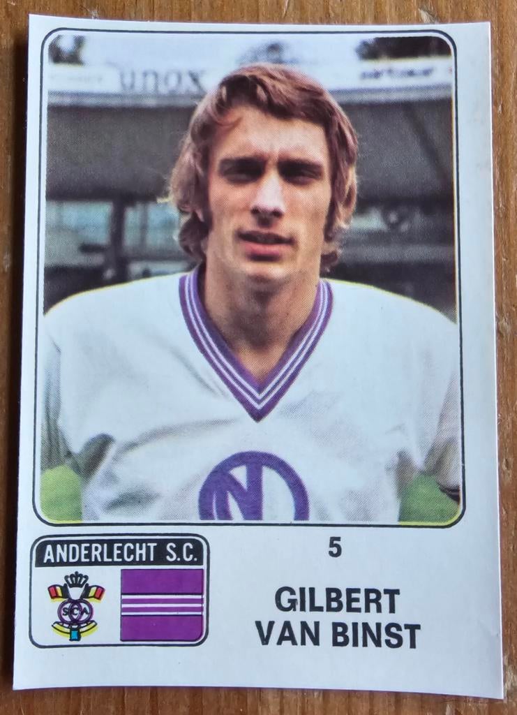 Panini Football 73-74 N 5 Gilbert Van Binst RSC Anderlecht , Envoi, Comme neuf, Autocollant