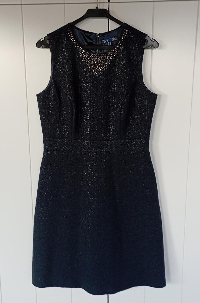 Blauwe feestjurk met kralenversiering GSP by Fashion Works, Kleding | Dames, Ophalen of Verzenden, Nieuw, Maat 38/40 (M), Blauw