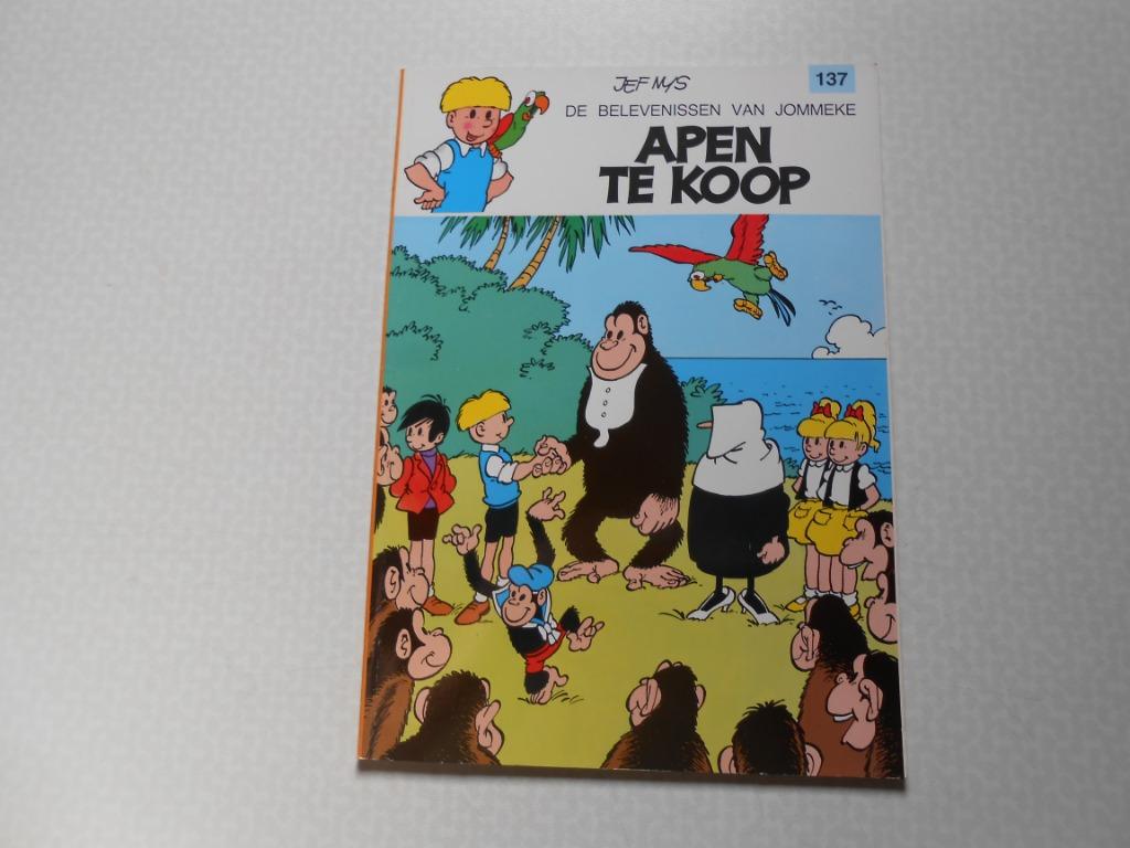 Jommeke 137 Apen te koop  1986 1 ste druk., Jef Nys, Eén stripboek, Ophalen of Verzenden, Zo goed als nieuw