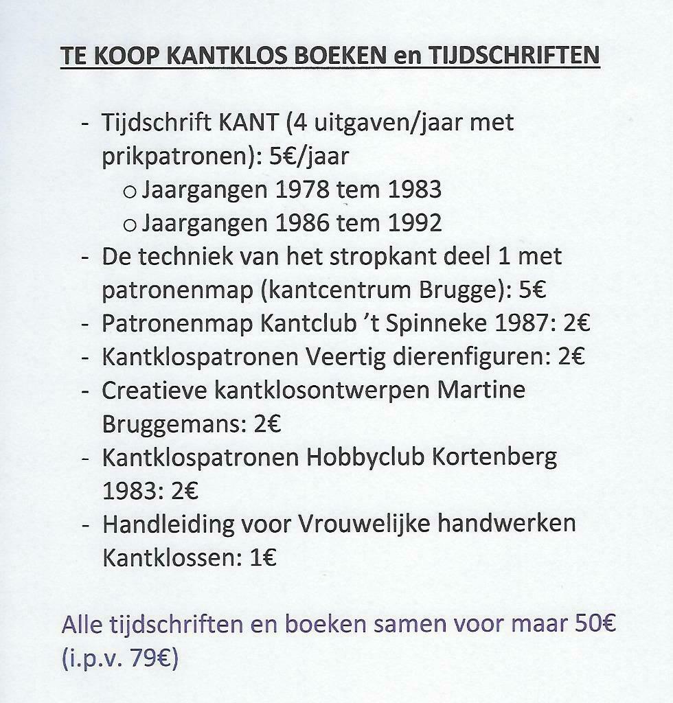 Kantklosboeken met prikpatronen, Enlèvement, Comme neuf, Autres sujets/thèmes