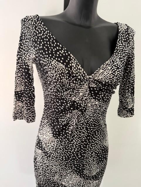 ZGAN zijden jurk Diane von Furstenberg Vintage, US maat 6, Kleding | Dames, Verzenden, Zwart, Maat 36 (S), Gedragen