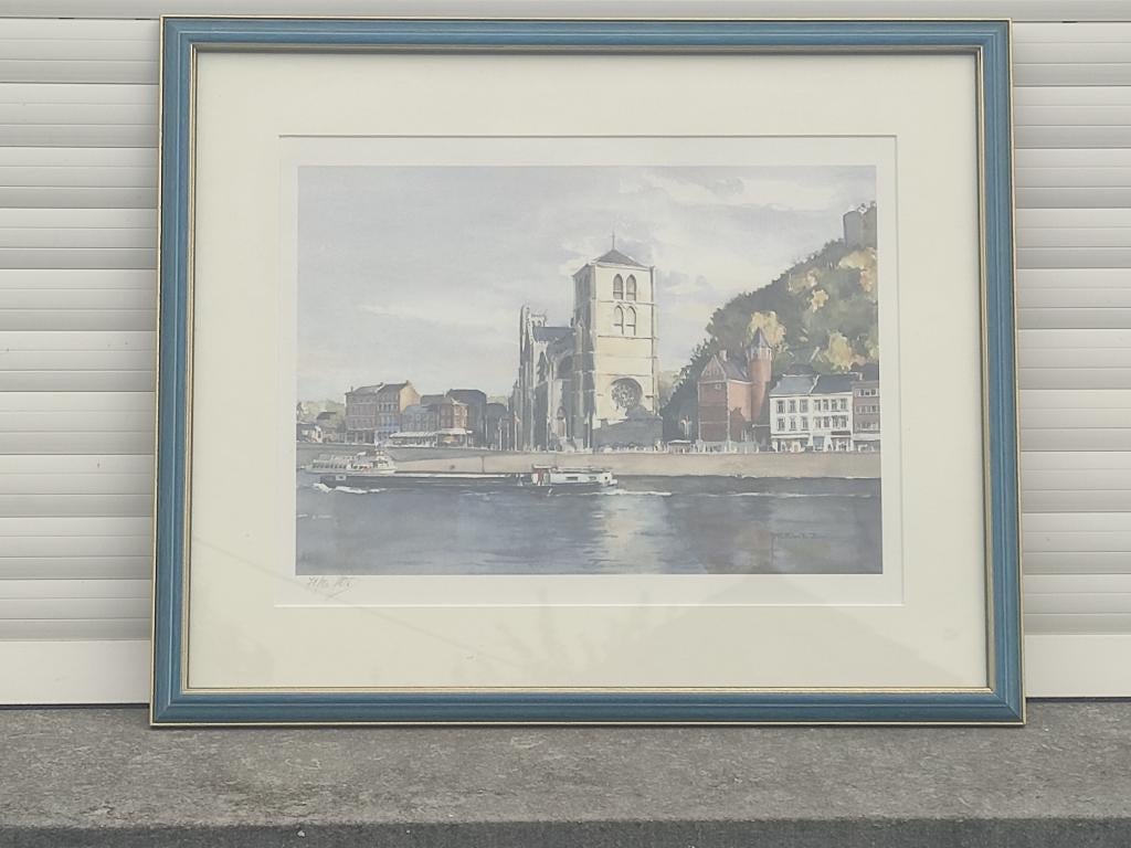 lithographie huy signe j m dewez, Enlèvement ou Envoi