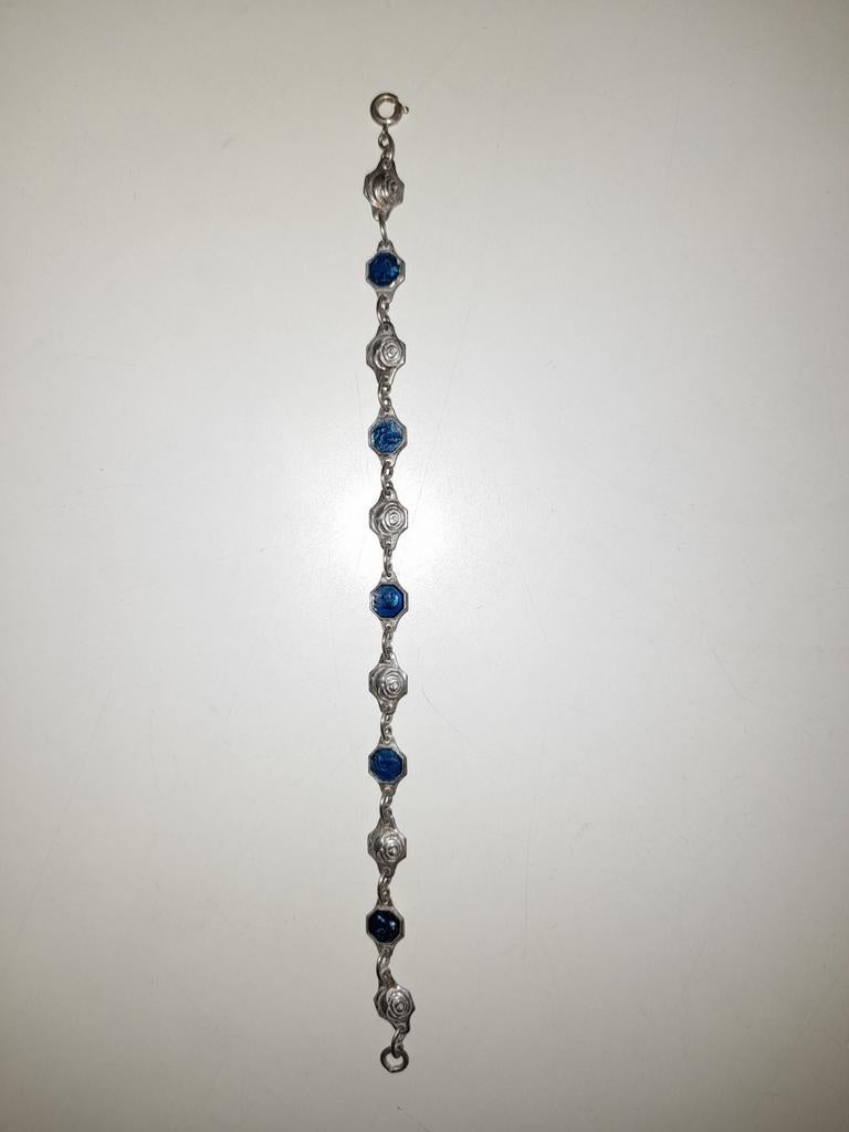 Antieke religieuze zilveren armband van 1930 L17cm, Antiek en Kunst, Antiek | Religieuze voorwerpen, Ophalen of Verzenden